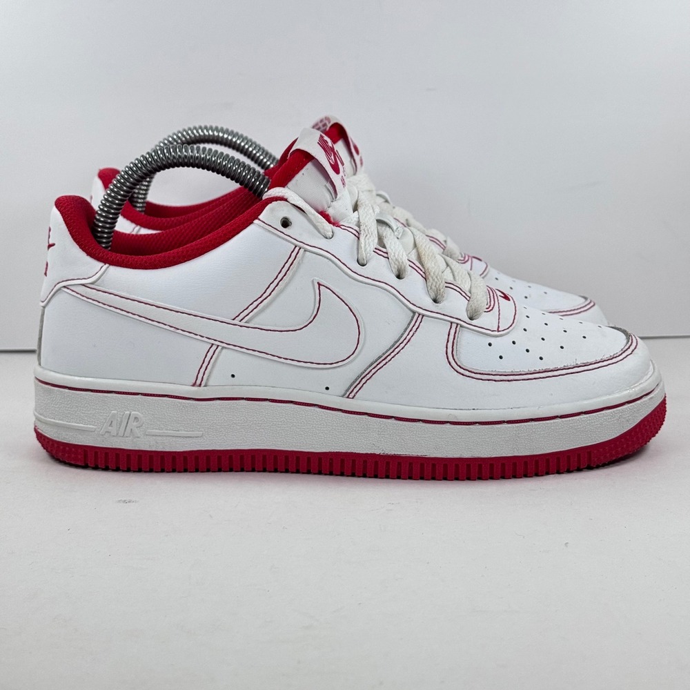 Nike Air Force 1 Low White University Red Contrast Stitch CW1575-100 Mens 5.5Y